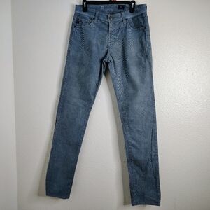 AG Adriano Goldschmied Tellis Modern Slim Light Blue Corduroy Jeans Sz 30x34
